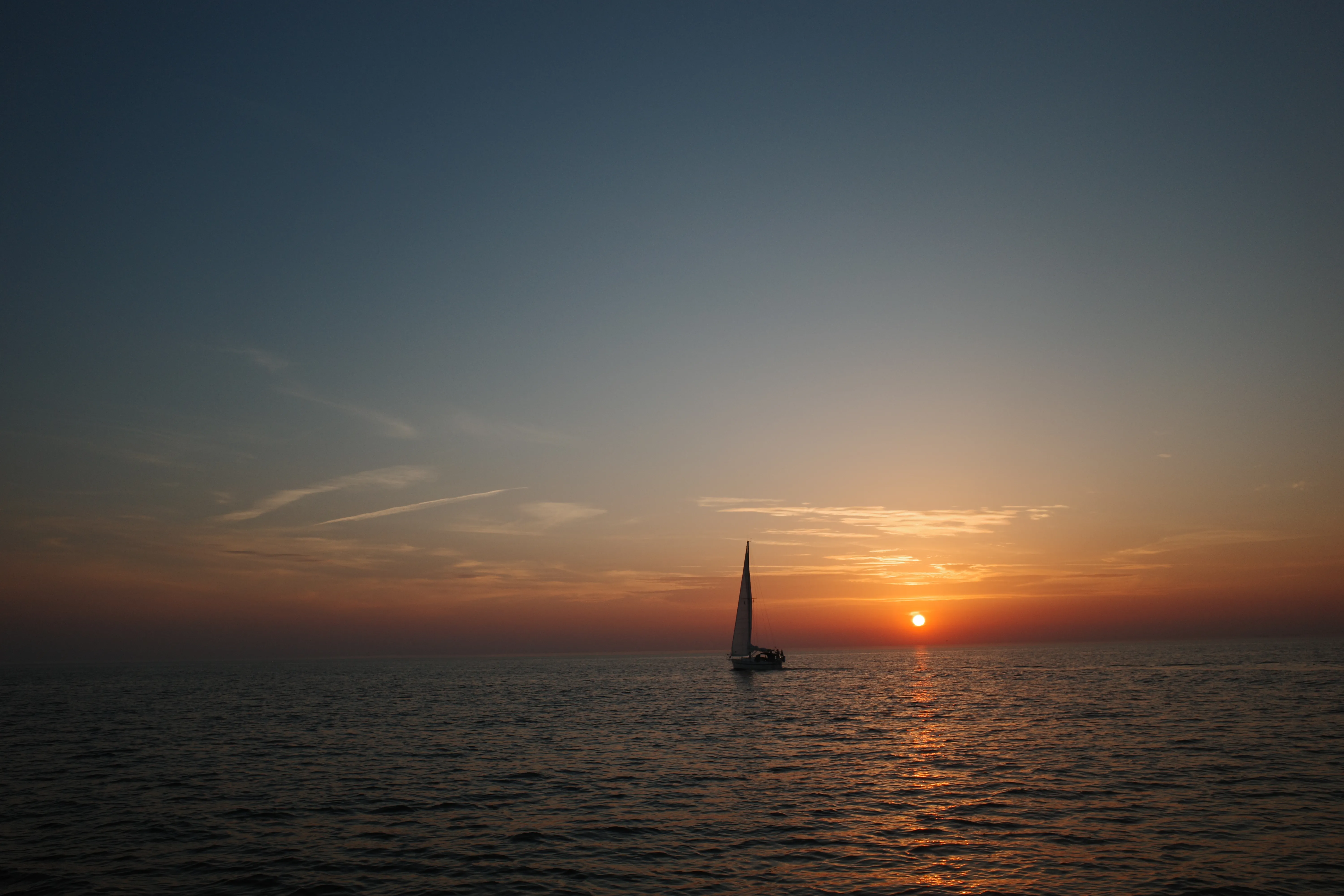Sonnenuntergang auf der Nordsee.