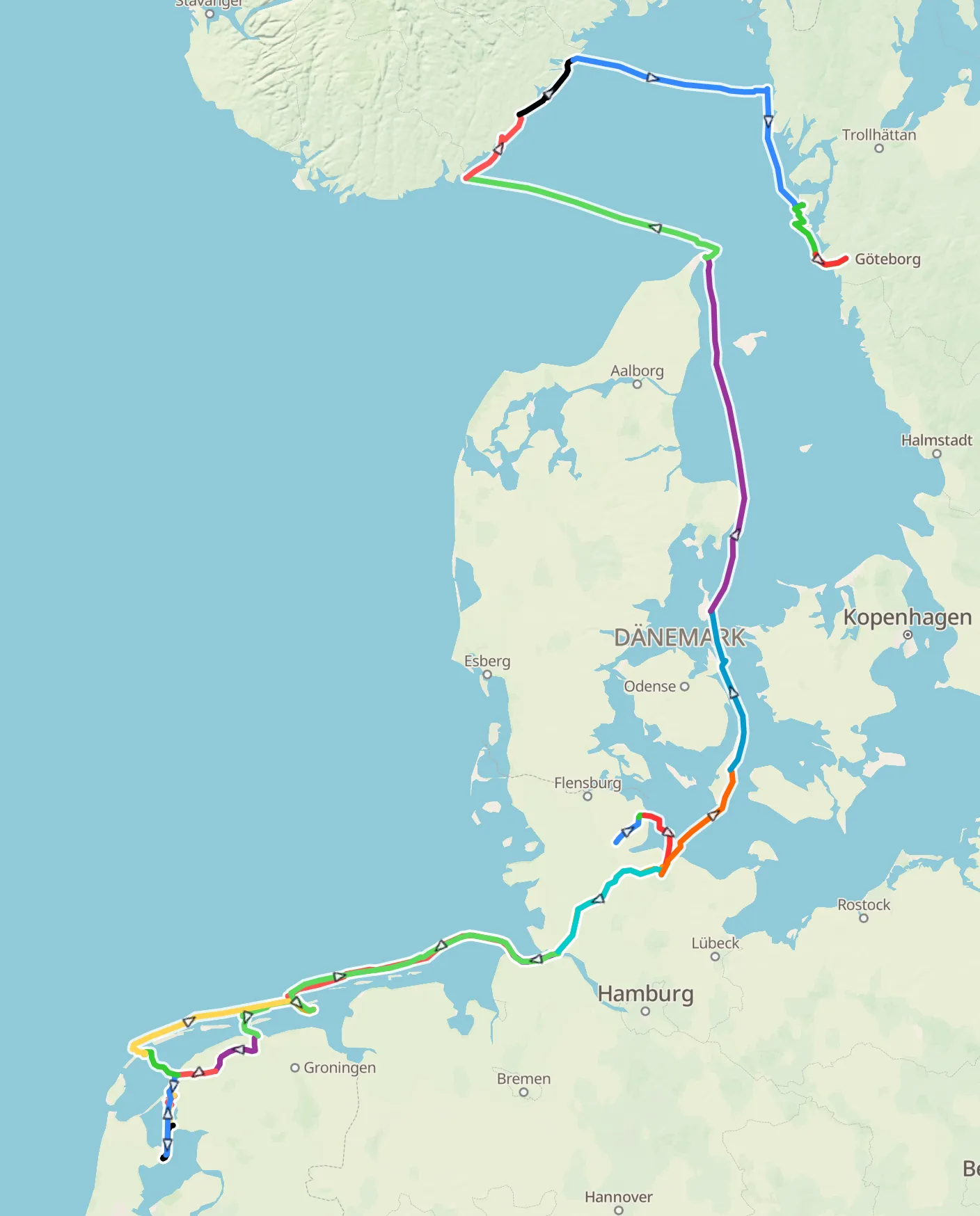 Die bisherige Route Korakis im Sommer 2026.